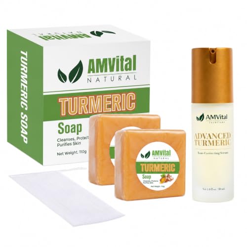 AMVital Turmeric Soap & Tone-Correcting Serum Skincare Bundle image 5