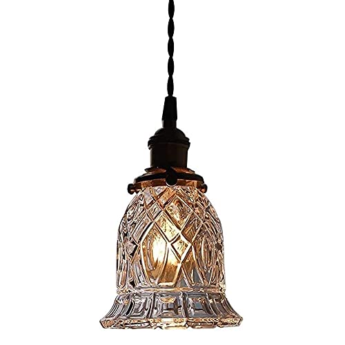 Plafonnier vintage E27 et suspension industrielle en verre pour décoration couloir