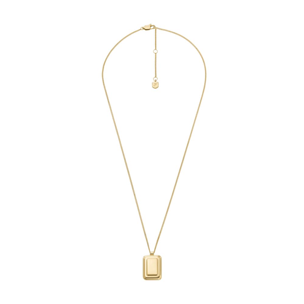 Fossil Damendamen Halskette – goldfarbener Edelstahl Halskette mit poliertem Finish