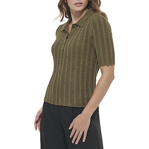 Image of Calvin Klein Short Sleeve Text Polo Sweater