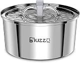 BLUZZO Cat Water Fountain Stainless Steel with Filter, 3.2L/108Oz Large Capacity Automatic Pet Water