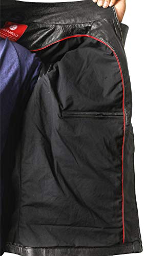 Laverapelle Men's Genuine Lambskin Leather Jacket (Black, Classic Jacket) - 15011354