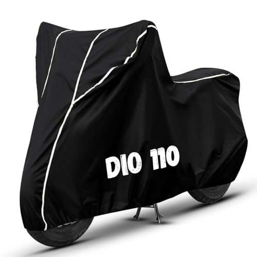 Image of Bike Cover for Dio 110 100% Waterproof, Dustproof & Scratch Resistant| Fully Bottom Elastic UV Resistant Heavy Duty Body Cover | All Weather Outdoor Use