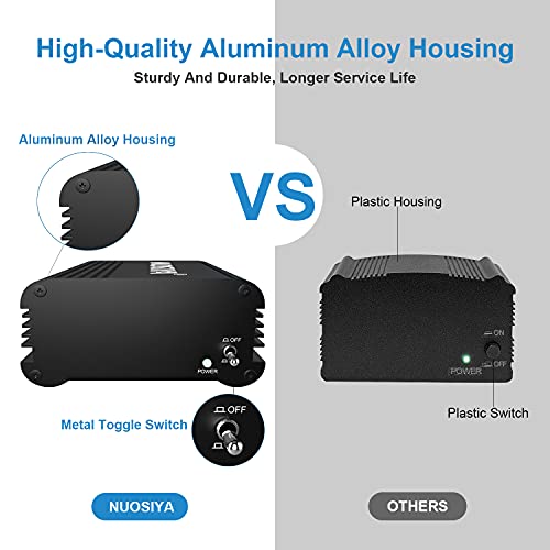 Nuosiya Phantom Power 48V, 1-Channel Phantom Power Supply For Condenser Microphone With 10Ft Xlr Female To Male Mic Cable，Dual Charging Ports, Metal Box, Black #TOP3