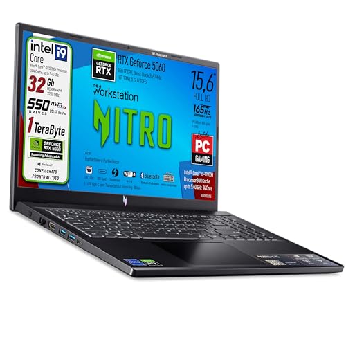 Notebook, Intel Core i9-13900H, fino a 5,4GHz, NVIDIA GeForce RTX 5060 8Gb GDDR7, RAM 32Gb, SSD pci nvme da 1Tb, 15.6" FHD IPS 165Hz, Wi-Fi 6e, Thunderbolt 4.0, Win 11, ready to use - Notebook - Immagine 2