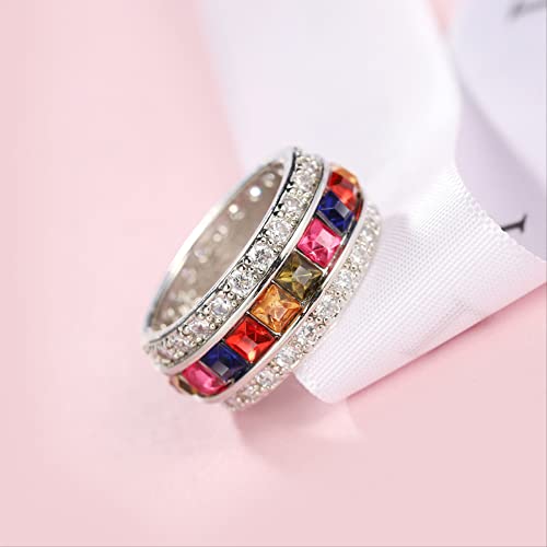 Bague 925 topaze multicolore anti-ternissement pour peau sensible - 2