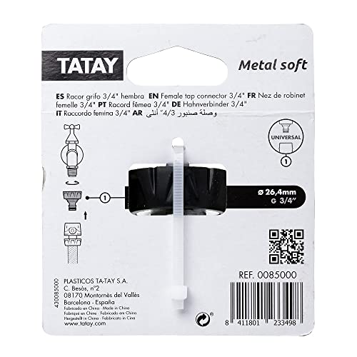 TATAY Female Tap Connector 3/4" Metal Soft, Aluminium, Universal Connector, Stainless and Corrosion Resistant - Image 3