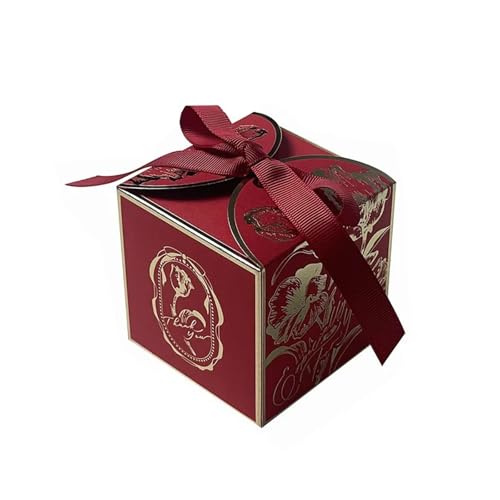 Boîte bonbon mariage or champagne lot de contenants cadeaux invités rouge