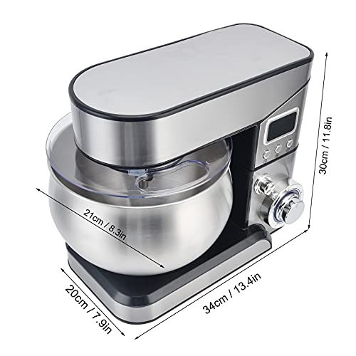 Küchenmaschine mit Knet- und Rührfunktion Elektromixer mit 6-Gang-Timer Mixer mit 5L Edelstahlschüsselmixer mit… – Bild 8