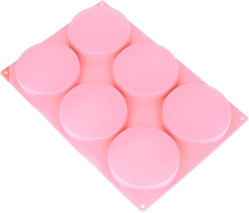Moldes de silicona para tartas grandes de 6 cavidades, moldes de resina de disco redondo para posavasos, moldes antiadherentes para hornear