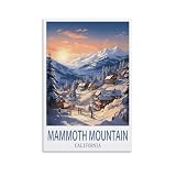CXHNOGX Mammoth Mountain California Vintage Travel Poster Sunset Wall Art Picture Print Canvas Art Poster Modern Family Bedroom Decor Posters 16x24inch(40x60cm)