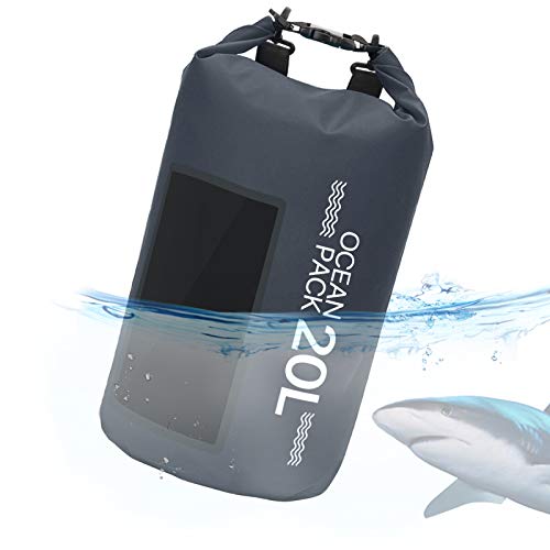 Idefair Bolsa Seca Impermeable Mantiene el Equipo seco, Mochila Seca Flotante Bolsa de Playa Saco seco para la Playa Navegación Pesca Kayak Rafting Camping 10L 20L Cover