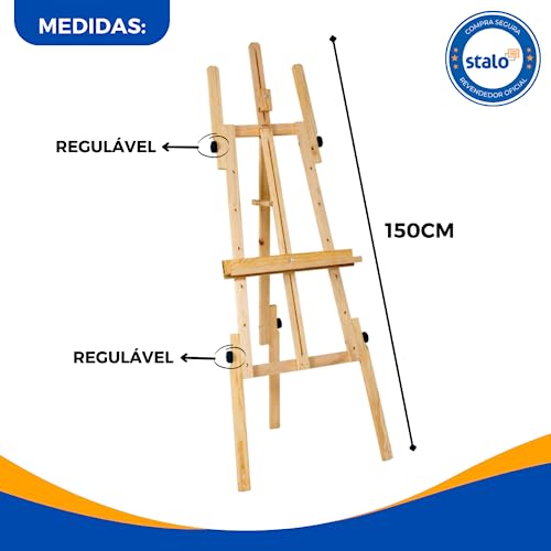 Cavalete Para Tela de Pintura 1,5m Dobrável Stalo + NF