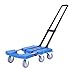 MNSSRN Faltbare Teleskop-Trolley, Handhabung Multifunktionsauto Schwerer Hand-LKW, Haushalt Anhänger, klappbaren tragbaren Pull Cargo-Rod-Auto,Blau,4 inch Wheels