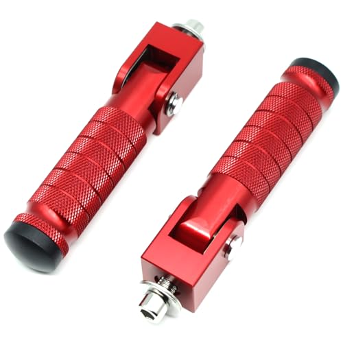 Image of Red Motorcycle Bicycle Folding Foot Pegs 90 Degree Foldable Electric Motorbike Ebike For Super73 S2 /ZX /RX /R /S Passenger Footrests Rearsets Rear Set Footpegs foot Rest Pedals M8 Install Bolts