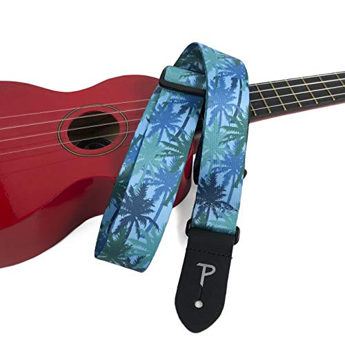 P Perri's Leathers Ltd. Guitar Strap, Blue Palm Trees (Uklpcp-7092) #TOP1