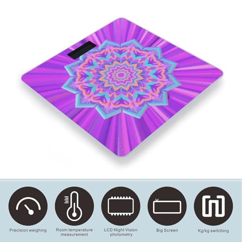 Báscula Digital Simple Mandala para Baño LCD 400 Lb miniatura 3