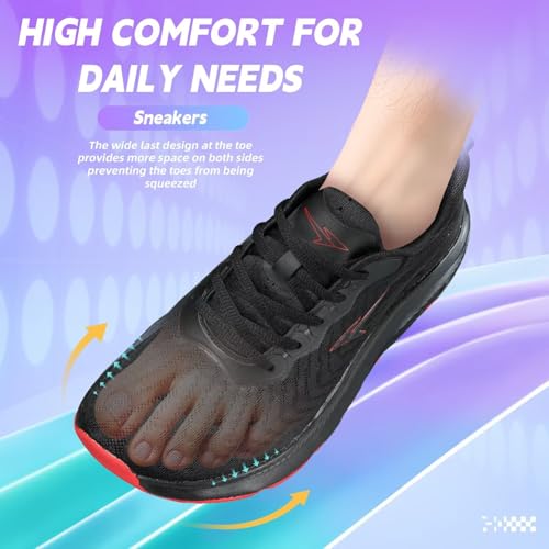 Image of Mens Wide Toe Box Running Shoes Casual Walking Sneakers Tennis Comfortable Athletic Sport Gym Workout Soft Sole