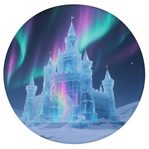 Cojín de asiento contra la fatiga Aurora Ice Castle redondo para sofá y silla de escritorio 2