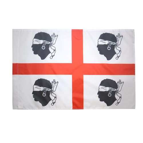 AZ FLAG - Drapeau Sardaigne nationaliste Sardisme - 150x90 cm - Drapeau Nationalisme Sarde 100% Polyester Avec Fourreau et cordelette - Pavillon 110 g