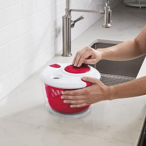Cuisinart Large Salad Spinner- Wash, Spin & Dry Salad Greens, Fruits & Vegetables, 5qt, CTG-00-SASR Red - Thumbnail 7