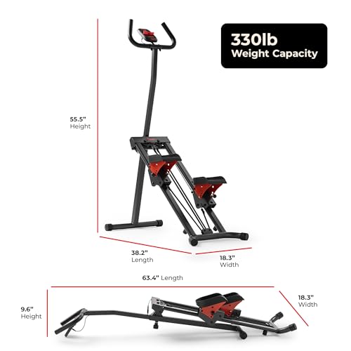 Image of Sunny Health & Fitness Stair Stepper & Climber Exercise Equipment for Home Workout, Compact Cardio Training Machine