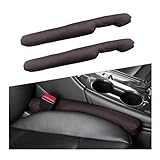 SHMZK 2 PCS Leather Car Seat Gap Filler, Auto Seat Blocker Organizer Fill The Gap Between Seat and Console, Universal Gap Filler Plug Stop Things from Dropping for Car SUV Truck (Coffee)