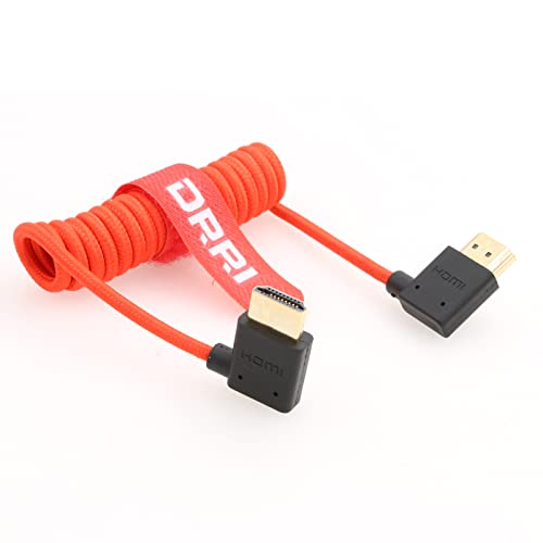 DRRI 8K HDMI Left Angle to Right Angle HDMI 2.1 High-Speed Braided Cable for Canon C100 C300 C500Z Cam E2 S6 Nikon Z9 to Atomos Ninja V / BM5 Monitor - Image 2