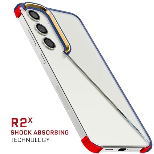 Image of Ghostek Covert Samsung Galaxy S24 Plus Case Clear with Military Grade Shockproof Protection, Non-Slip Grip, Protective Silicone Phone Cover Designed for 2024 Galaxy S24+ (6.7 inch) (Blue)