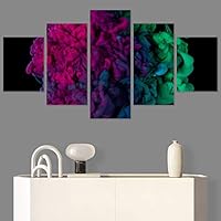SIGNWIN 5 Panel Canvas Wall Art Modern Art 3D Abstract Abstract Brushstroke Contemporary Digital for Home Decorations Ready to Hang - 60