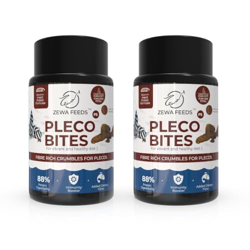 Image of Pleco Fish Feed 45g X 2 | High-Fiber Fish Food for Algae-Eating Bottom Dwellers | 1.2-2 mm Slow Sinking Pellets with Spirulina, Moringa & BSF Protein | Supports Digestion & Immunity