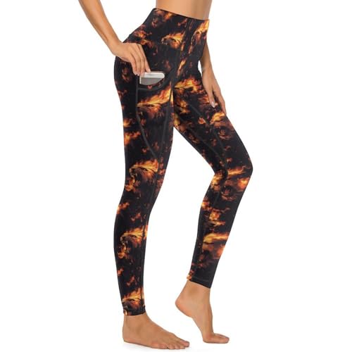 Pantalon de yoga imprimé lion sauvage pour le studio et vos sorties décontractées