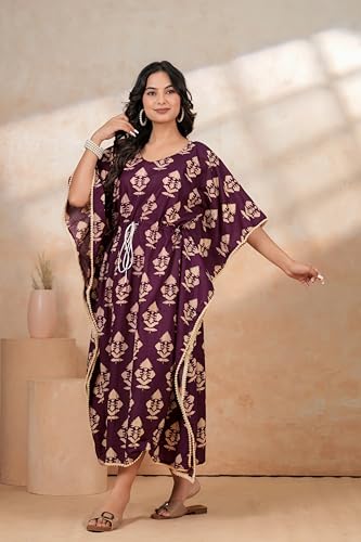 Image of BLOCKS OF INDIA Hand Block Kaftan in Cotton Fabric