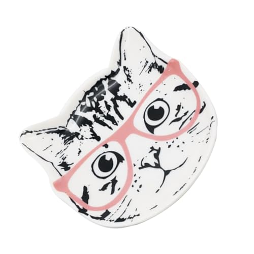 Holibanna Assiette en Céramique Élégante en Forme de Chat Plateau à Collation Présentoir à Bijoux Décoration D'intérieur Bol pour Animaux de Compagnie Styles Assortis