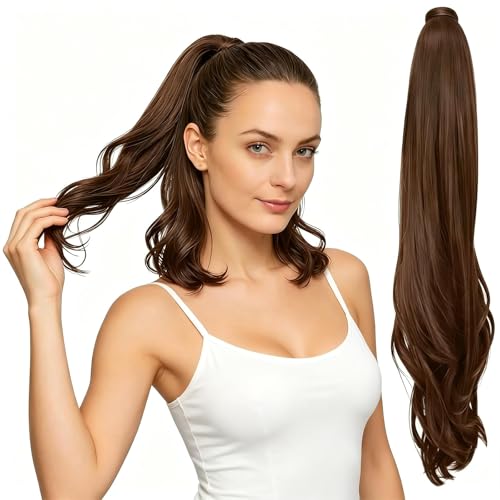 Ponytail Extension, 50 cm Pferdeschwanz Haarverlängerung mit Kordelzug