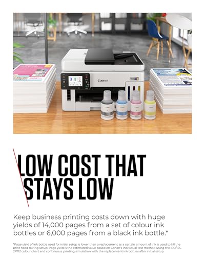 Canon MAXIFY GX6150 Compact Office Printer - Colour Printers & Scanners All-in-One Wireless | MegaTank Inkjet Printer, Copier, Scanner | Wi-Fi, Ethernet & USB Connectivity - Image 4