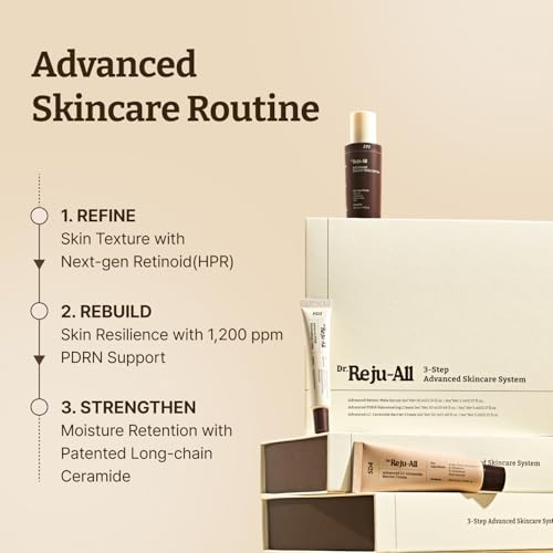 Dr.Reju-All Advanced Skincare System - Complete Gift Set with HPR Retinol Serum, PDRN Cream, Ceramide Barrier Cream - Korean Skin Care Set, Travel Size Included - Daily Anti-Aging Skincare Routine 3-piece