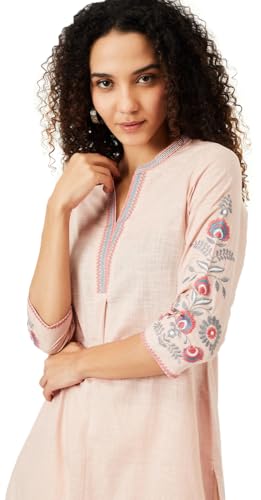Image of Max Cotton Blend Women Kurta, Regular