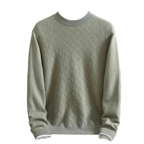 Dcvmvmn Men's Half High Collar Cashmere Sweater Solid Jacquard Winter Sweater