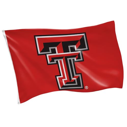 NCAA Texas Tech University Flag with Grommets 3x5 Texas Tech Red Raiders Outdoor College Flags & Banners for Garden Patio Indoor Wall Dcor