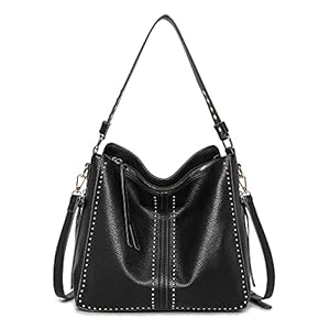 Montana-West-Large-Leather-Hobo-Handbag-for-Women-Concealed-Carry-Studded-Shoulder-Bag-Crossbody-Purse Montana West Large Hobo Handbag for Women Studded Leather Shoulder Bag Crossbody Purse With Tassel MWC-1001BK