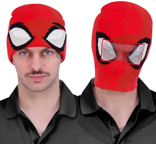 Concept One unisex-adult Marvel Spider-man Miles Morales Roll Down Cuff Beanie Hat, Knitted Winter Skull Cap Beanie Hat