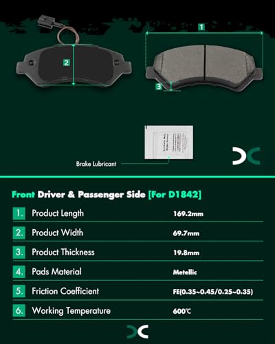 Image of SCITOO D1842-9070 Disc Brake Pads Sets Front Metal Brake Pads w /Hardware | For Ram For ProMaster 1500 2014-2021,For ProMaster 2500 2014-2021,For ProMaster 3500 2014-2021,For ProMaster City 2015-2017