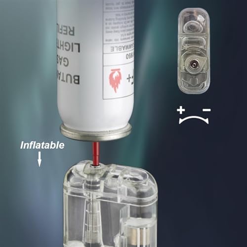 Encendedor a chorro con ventana de gas transparente y llama ajustable miniatura 3