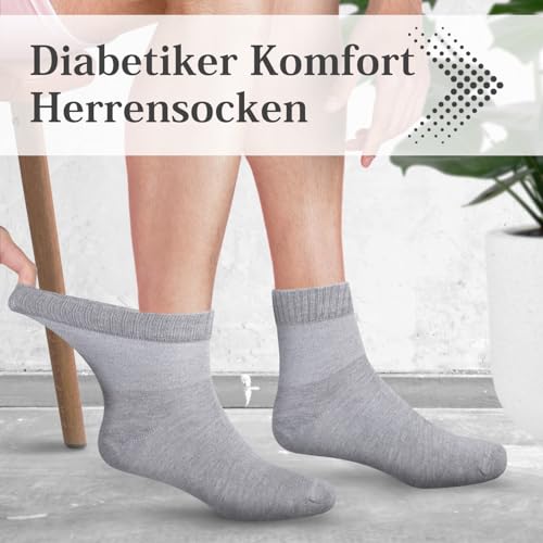 Image of Fiera Besa Diabetic Bamboo Socks with Lycra for Men - Ankle High - No Seam at Toe Nails - Business and Leisure - Suitable for Seniors - 4 Pairs