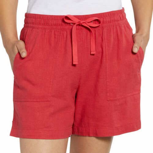 Short pull-on en lin mélangé rose corail Nautica taille XL pour femme