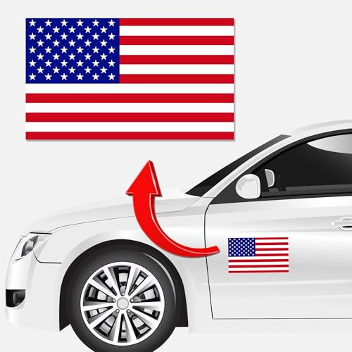 Image of Magnet Me Up Patriotic American Flag Automotive Magnet - 7x12 Inches, Red White and Blue, Heavy-Duty Magnetic Vinyl for Car, Truck, SUV - Showcase Your Patriotism with This Bold Auto Magnet