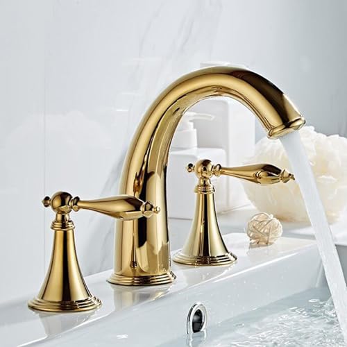 Robinet Or à Double poignée NBYGSC mitigeur lavabo vasque dorée