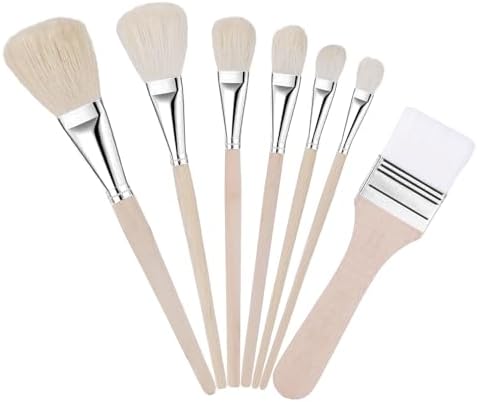 Lot De Pinceaux Peinture Lot De 12 Pinceaux En Bois à Poils Naturels Pour Peinture Acrylique, Huile, Aquarelle, Projets De Bricolage, 3 Tailles Lot Pinceaux Peinture