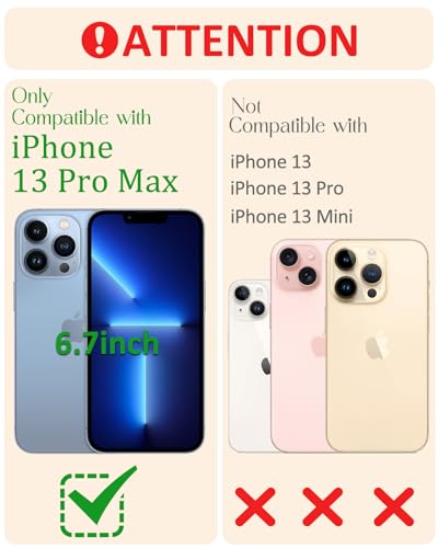 Shorogyt for iPhone 13 Pro Max Case Wallet Crossbody, RFID Blocking Card Holder Slots Designer Black Spots Leather Handbag Purse Phone Cases with Lanyard for iPhone 13 Promax